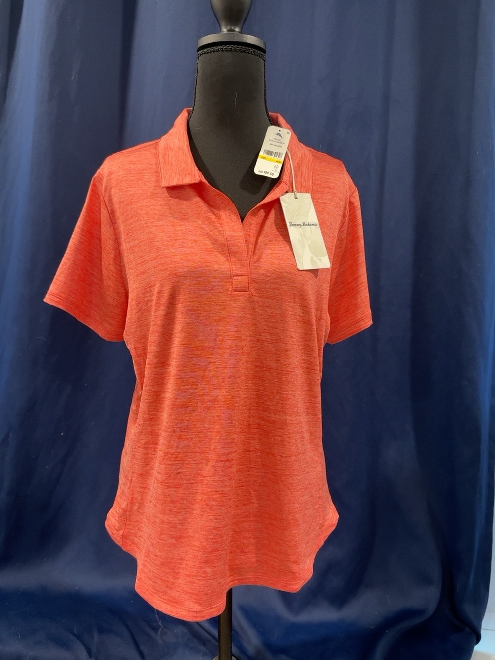 Tommy Bahama Coral Heathered Short-Sleeve Polo